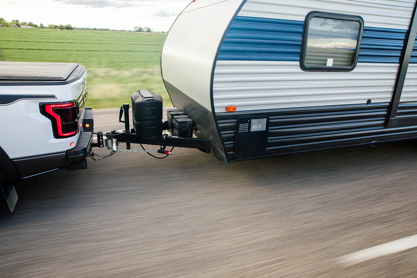 Truck towing a trailer