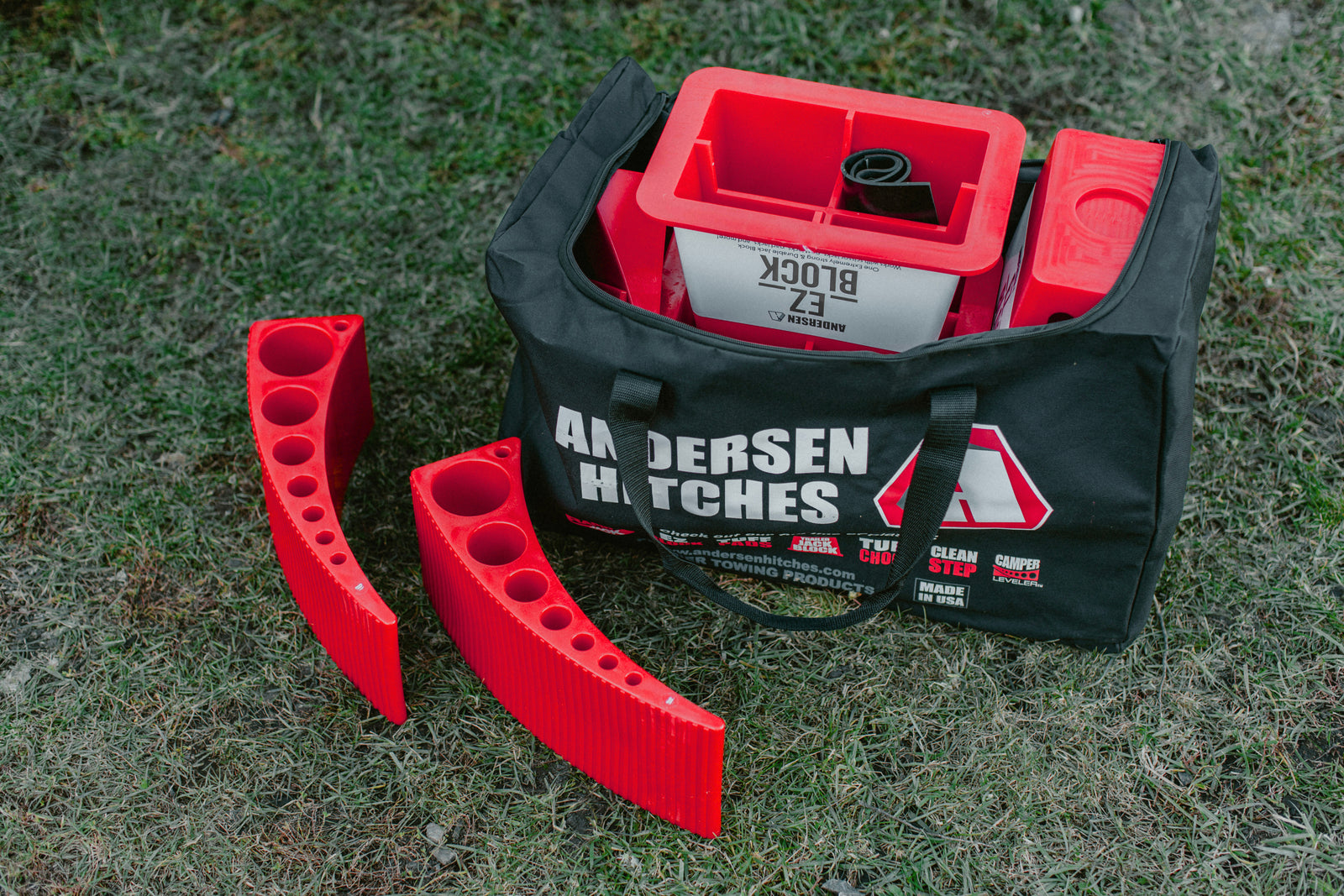 Double Axle Travel Trailer Kit- Duffel Bag with 11-pc Kit for Dual Axle Bumper-Pull Trailers