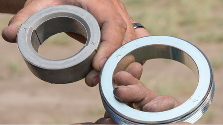 Andersen RANCH HITCH ADAPTER COLLAR SYSTEM being shown off in hands.