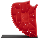The Andersen Single Axle Rapid Jack (S.A.R.J) in an upright position. Transparent background. Also shows rubber pad/mat under to help add grip.