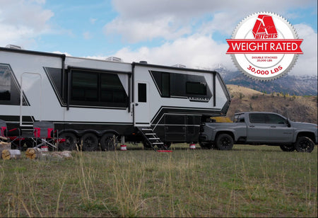 5th Wheel Trailer on Andersen Hitches 8 Inch Jack Blocks