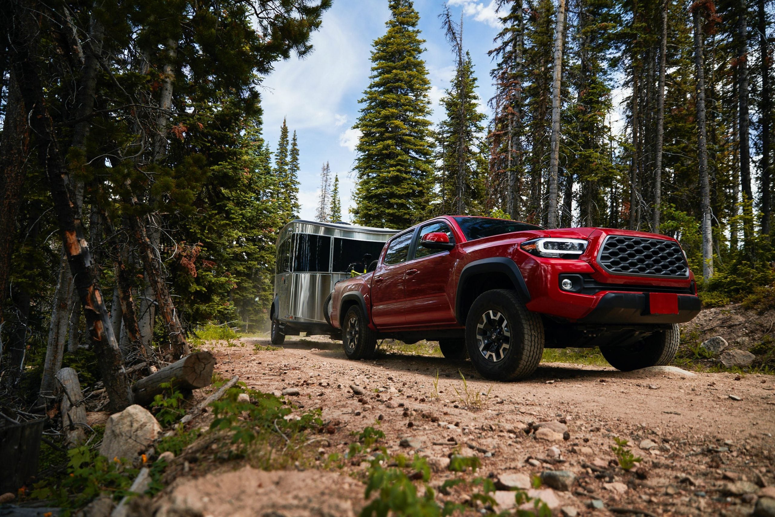 Truck Pulling a Trailer Representing Andersen Hitches Brand