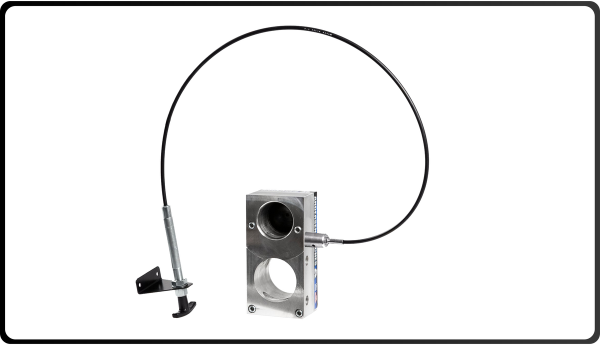 Ultimate Connector King Pin Coupler Rectangle Complete Assembly for the Ultimate 5th Wheel Connection on a white background