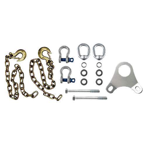 RULLINE 5th Wheel Safety Chains Plate - Ultimate Connection Towing Adapter With 1/2" Shackles
